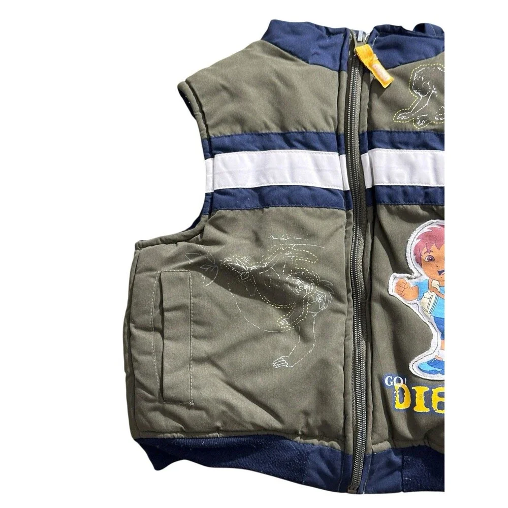 GO Diego GO Kids Jacket Vest Nickelodeon Nick Jr. Size 2T Rare Design Monkeys